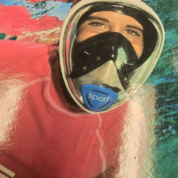 HEAD Full-Face Snorkel Mask in Blue and White - Picture 3 of 4